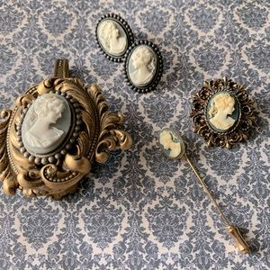 Vintage Cameo Jewelry Set